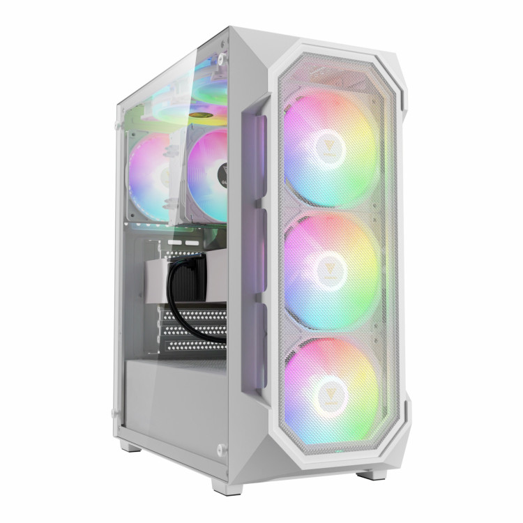 کیس کامپیوتر گیم دیاس مدل Aura GC1 Elite Mid Tower سفید