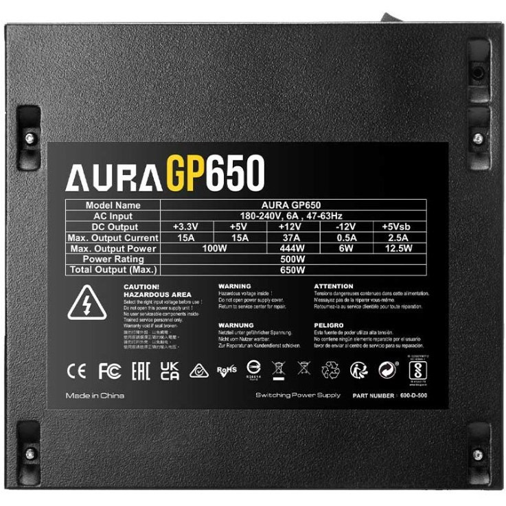 POWER GAMDIAS 650 W SERIES GP-650 AURA