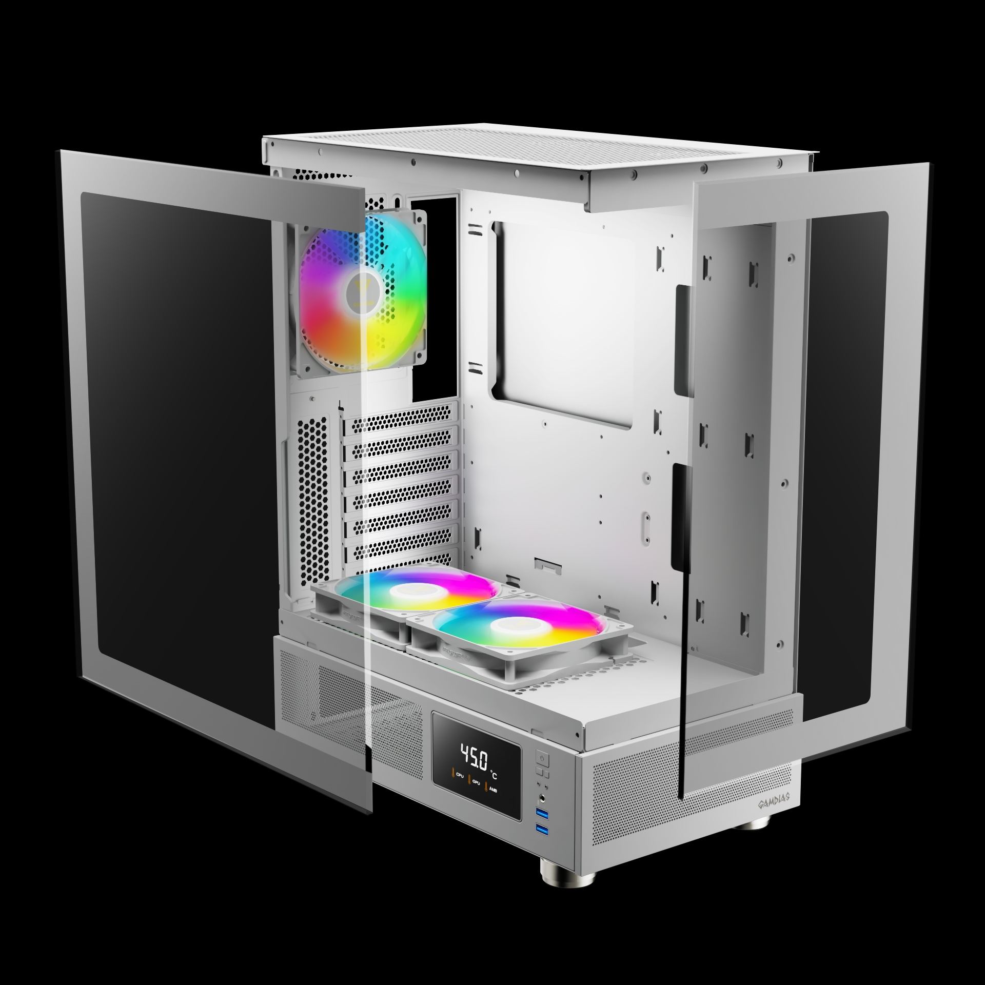 Gamdias Atlas E1 WH ARGB Mid Tower Black Computer Case