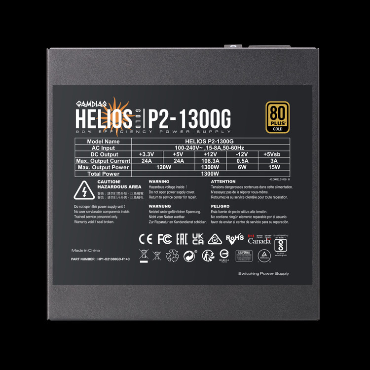 HELIOS P2-1300 Gold Power Supply