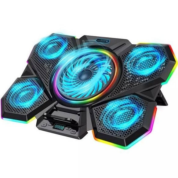 پایه خنک کننده لپ تاپ کول کلد مدل F13 RGB با نمایشگر