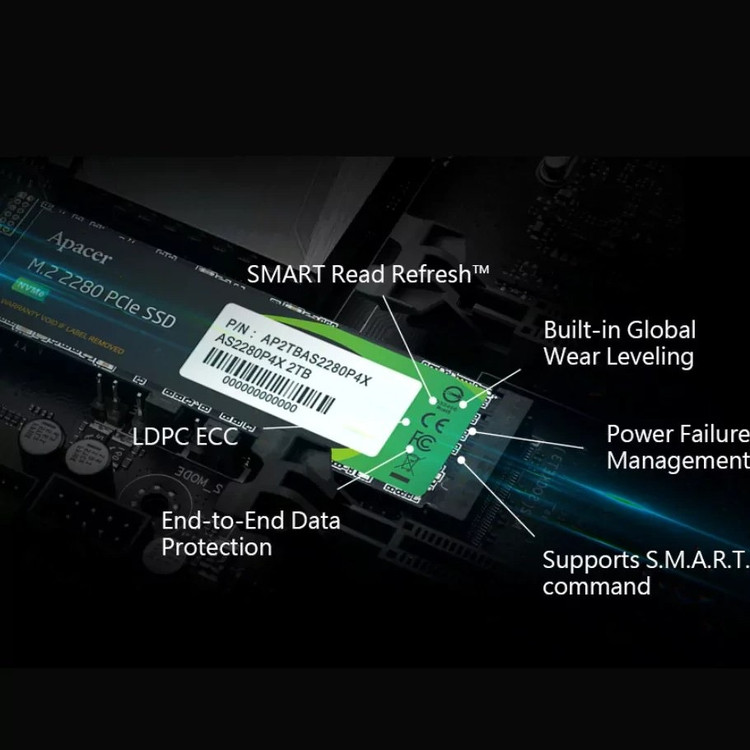 Apacer AS2280P4X M.2 2280 NVMe 512GB Internal SSD