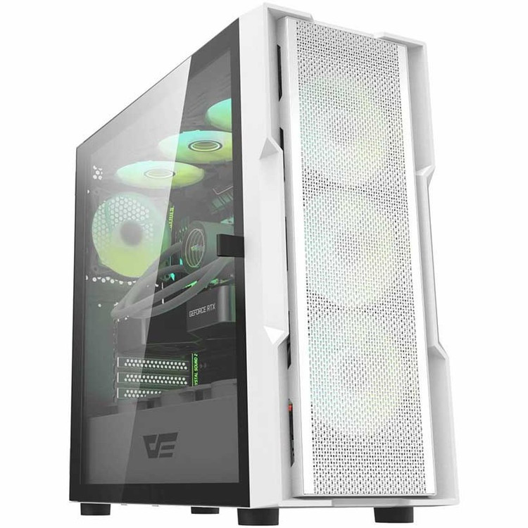 کیس کامپیوتر دارک فلش DK431 Mesh ARGB Mid Tower سفید