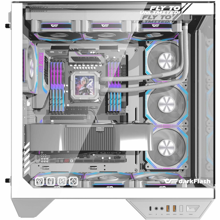 کیس کامپیوتر دارک فلش DY470 Full Tower سفید
