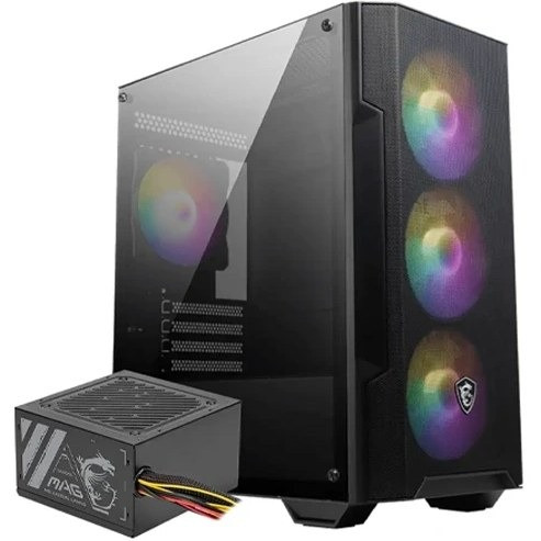 کیس گیمینگ ام اس آی مدل MAG Forge M100A با منبع تغذیه ۵۰۰ وات