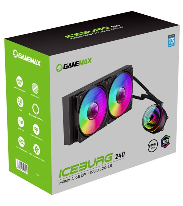خنک کننده مایع پردازنده گیم مکس IceBurg 240 Infinity Black