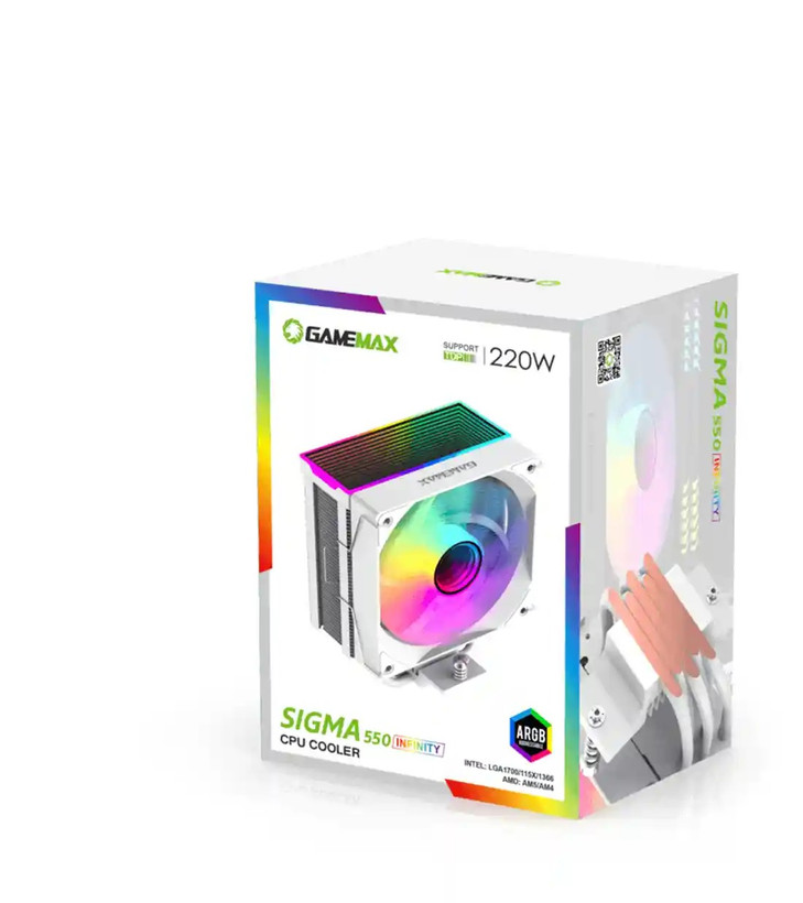 خنک کننده پردازنده گیم مکس Sigma 550 Infinity White