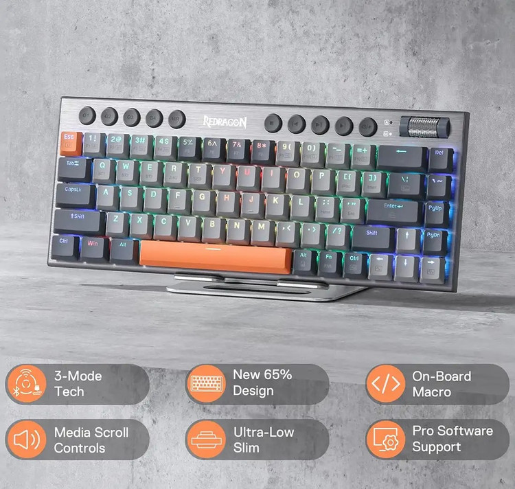 کیبورد بی سیم مکانیکال گیمینگ ردراگون HORUS K609 GG Pro