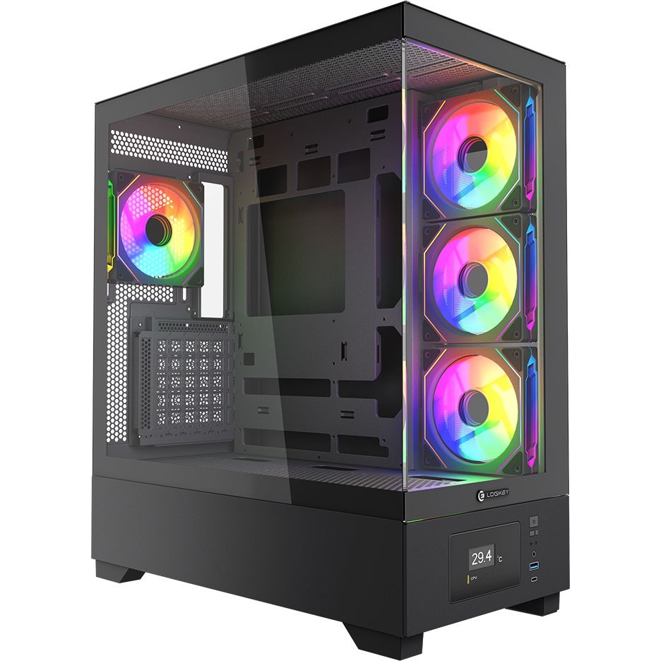 کیس کامپیوتر لاجی کی C674B ARGB Mid Tower مشکی