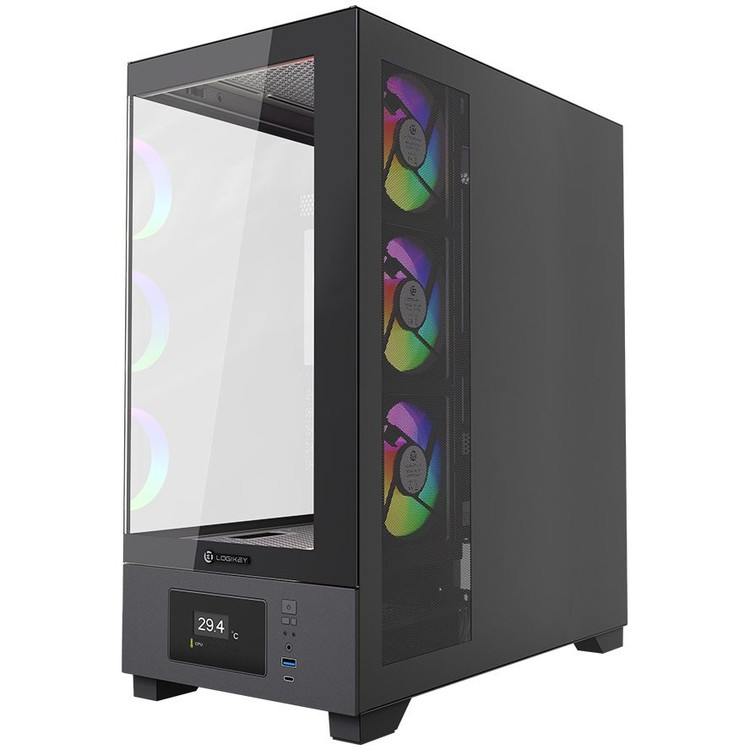 کیس کامپیوتر لاجی کی C674B ARGB Mid Tower مشکی