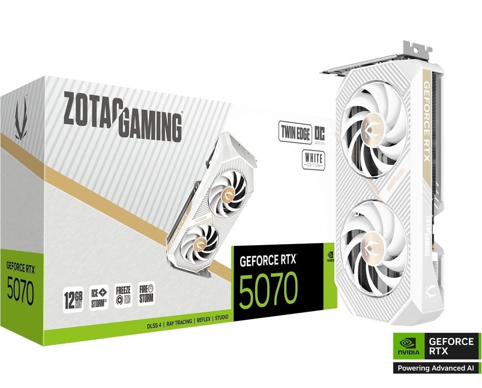 کارت گرافیک گیمینگ زوتک مدل GeForce RTX 5070 Twin Edge OC 12GB White Edition